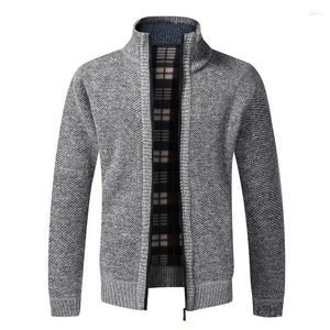 Hommes vestes automne hiver décontracté polaire veste hommes Slim Fit col montant fermeture éclair tricots Cardigan manteau épais chaud chandails Sueter