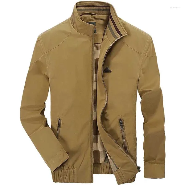 Chaquetas para hombres Otoño Invierno Ropa de moda Chaqueta Hombres Negocios Casual y abrigos Soporte Cuello Parche Hombro Bomber Plus Tamaño