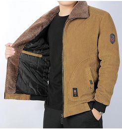 Vestes pour hommes automne hiver polaire chaud épais hommes marque décontracté mode velours côtelé mince manteau vêtements d'extérieur veste masculine