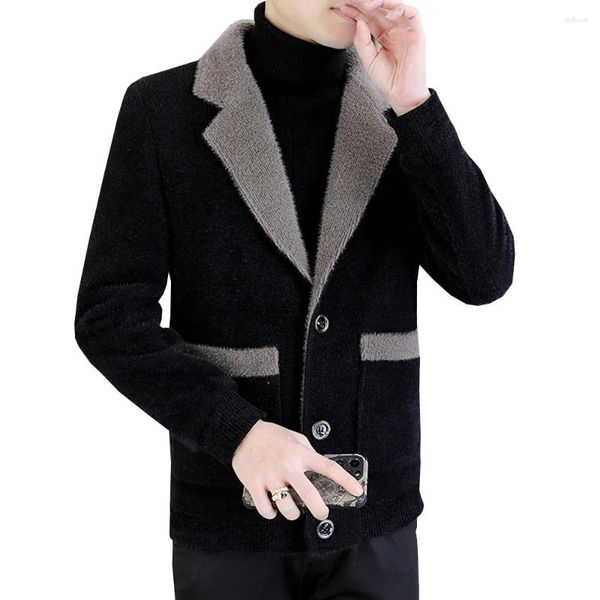 Vestes pour hommes Automne Hiver Haute Qualité Mode Couleur Solide Manteau de laine Hommes Casual Plus Coton Épaissie Taille chaude Veste de costume classique