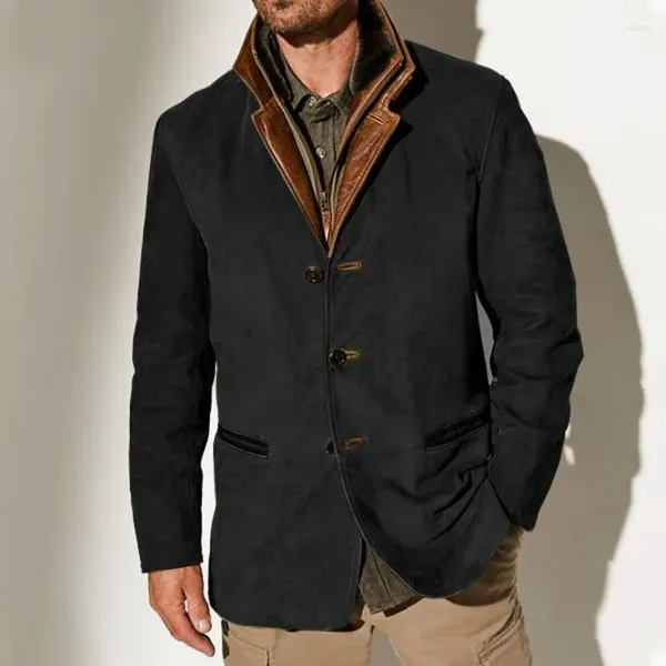 Vestes pour hommes automne hiver veste hommes manteau décontracté col rabattu vintage streetwear vêtements vêtements d'extérieur