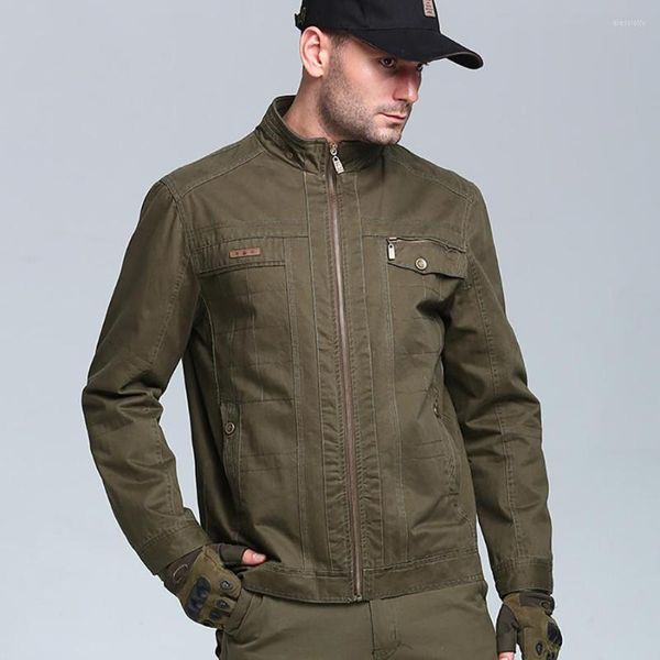 Chaquetas para hombres Otoño Invierno Chaqueta Hombres Algodón Casual Cargo Táctico Militar MenMulti-Bolsillo Abrigos Slim Fit Ropa Masculina