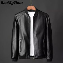 Hommes Vestes Automne Hiver En Cuir Veste Manteau Hommes Bomber Moto PU Veste Plus La Taille 8XL Causal Vintage Noir Biker Poche Zipper Vestes 230221