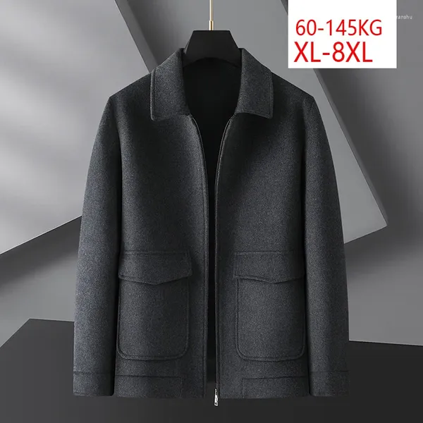 Vestes pour hommes Automne Hiver Hommes Business Casual Mode Lâche Plus Taille Large Fat Laine Manteau Vintage Veste de laine Homme Vêtements d'extérieur 3XL 7XL 5XL