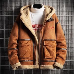 Chaquetas para hombres otoño invierno hombres abrigo de piel sintética falso visón chaqueta de gran tamaño masculino peluche mullido con capucha rompevientos zip up top abrigo 231207