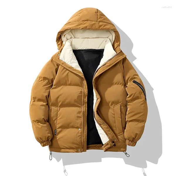 Chaquetas para hombres Otoño Invierno Hombres Mujeres Casual Chaqueta de algodón con capucha Slim Fit Abrigo Cortavientos Streetwear Masculino Cálido Parka Abrigo