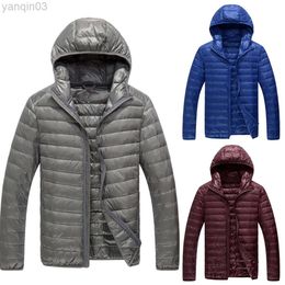 Jackets para hombres Autumn Winter Parka Ultra Light Fino suave y caluroso Mujeres delgadas Slim Capucha Sear Searl220830