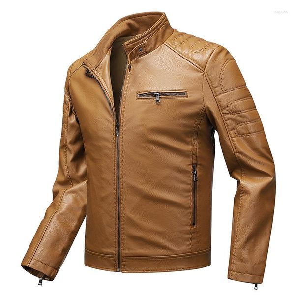 Vestes pour hommes automne hiver cuir épais mode vintage cool bombardier hommes veste 2023 col mince moto vêtements d'extérieur hommes