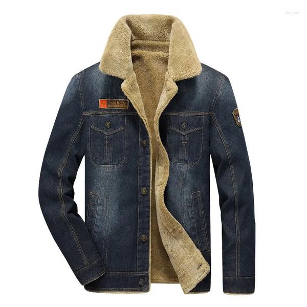 Vestes pour hommes Automne Hiver Veste épaissie pour hommes Mode coréenne Vêtements doublés chauds en plein air coupe-vent en peluche mâle streetwear pardessus