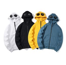 Vestes pour hommes Automne Hiver Topstoney Euro Américain Simple Personnalité Entreprise Hoodies Tendance Vêtements Sanitaires Sweatshirts Veste Fermeture Éclair Chapeau Lunettes À Capuche