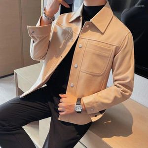 Vestes pour hommes Automne Hiver Veste en laine Coréenne Casual Manteau à revers Mode Slim Fit Manteaux courts Streetwear 4XL-M