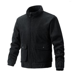 Herenjassen Baseballjack Lichtgewicht voor heren Corduroy Windjack Jas Bovenkleding Pasvorm Slank Actief Hoodies Flanel