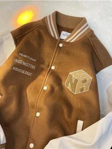 Chaquetas para hombres Chaqueta de béisbol Hombres Ropa Varsity Bomber Brown Outerwear Abrigos Hip Hop Windbreaker Otoño Hombre Moda TopsMen's