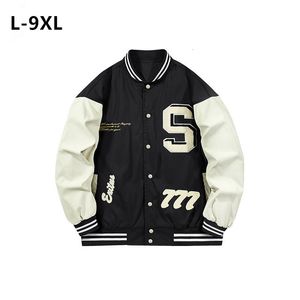 Vestes pour hommes Baseball Jacket Mens Bomber Plus Taille 9XL 8XL 6XL Vêtements Mâle Surdimensionné Printemps Automne Étudiants Coupe-Vent Coréen Cool Manteaux 230822