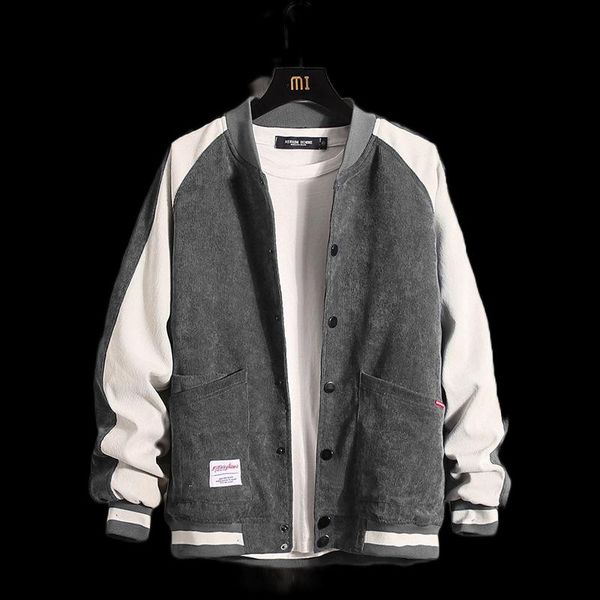 Vestes pour hommes Baseball Jacket Mens avec bouton College Patchwork Coat Men Plus Size M-3XL Bomber FashionMen