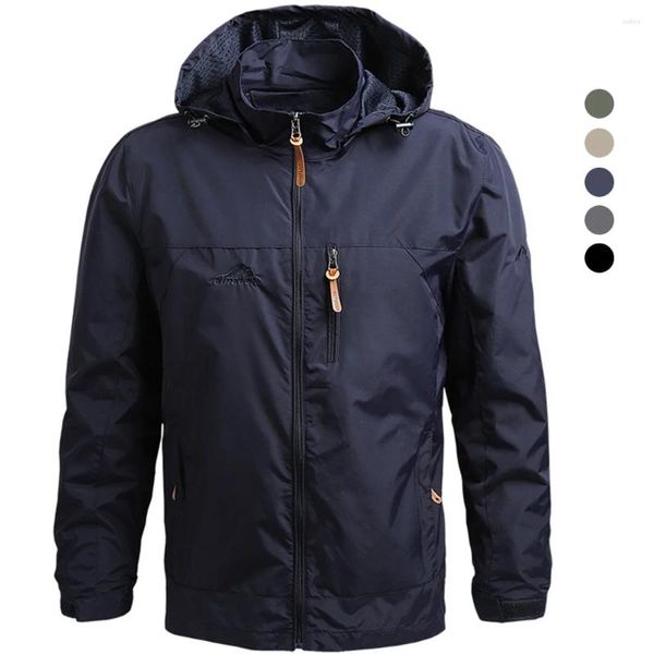 Vestes pour hommes Grande taille Veste à capuche extérieure Hommes Tactique Coupe-vent imperméable Sports Militaire US 7XL Manteaux Randonnée Mince Casual