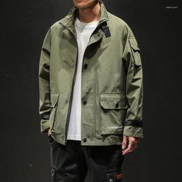 Hommes Vestes Noir Mode Baggy Casual Bomber Veste Pour Hommes Armée Vert Automne Militaire Japon Style Manteau 5XL Hommes Coton Streetwear