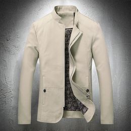 Heren Jackets Blazer Jacket Men Spring Autumn Men Business Coat Work Coat Stand Collar Zipper Jacket Men Outdars Lightweight Coat Cotton 230311