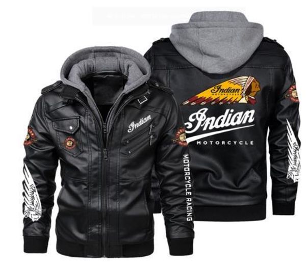 Hommes vestes bomber indien moto cuir automne décontracté moto veste en polyuréthane Biker manteaux marque vêtements taille ue 230204