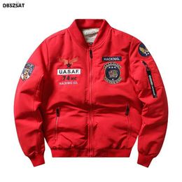 Heren Jackets Bomber Jacket MA1 Air Force Piloot Casual nieuwe aankomst Militaire stijl Heren Dikke Wol Velvet Coat Winterheren Groen Blauw Kakil2404