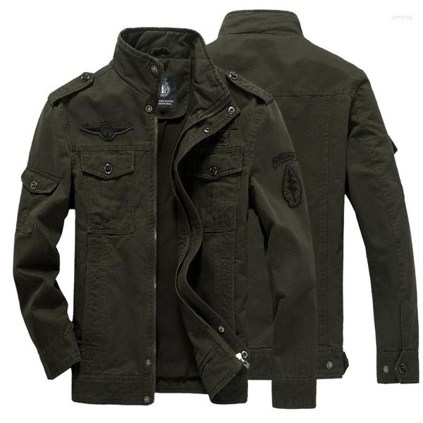 Vestes pour hommes Bomber Jacket Hommes Vert Kaki Noir Militaire Hiver Plus La Taille Casual Homme Armée Vêtements Marque Soldat Coton Lâche