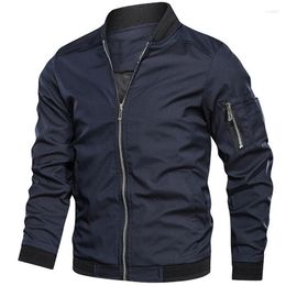 Vestes pour hommes Bomber veste à glissière grande taille printemps automne décontracté Streetwear Hip Hop coupe ajustée pilote col montant manteau 6xl