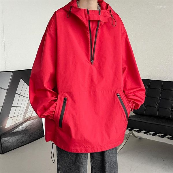 Hommes Vestes Garçons Printemps Blanc À Capuche Veste Oversize Hommes À Manches Longues Lâche Pull Manteau Mâle Extérieur Randonnée Voyage Imperméable À L'eau