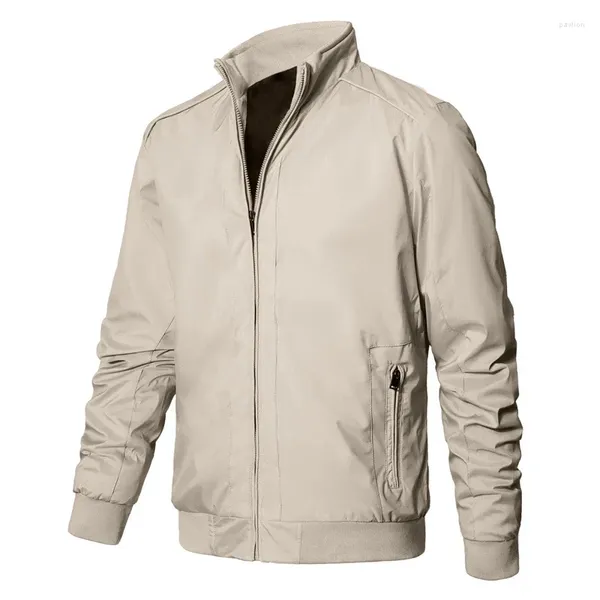 Chaquetas para hombres Marca Moda Hombres Otoño Invierno Chaqueta Color Sólido Hombre Casual Abrigos de Algodón Tamaño M-2XL