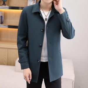 Chaquetas para hombre, ropa profesional de marca, abrigo 2023, moda, solapa informal larga, un solo pecho, gabardina exterior de alta calidad, S-4XL