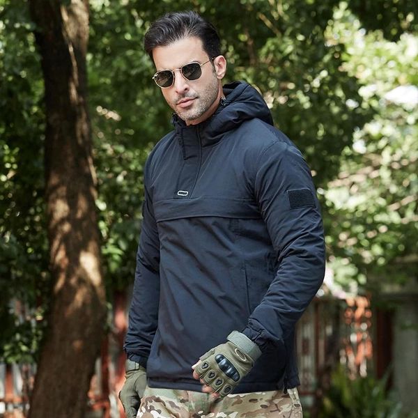 Chaquetas de los hombres Marca Táctica Hombres Fleece Parka Invierno Grueso Cálido Suéter Abrigo Militar Camuflaje Caza al aire libre Senderismo Sudadera con capucha Ropa