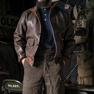 Vestes pour hommes Bronson Mfg Co A 1 Flight Jacket Végétal Tanné Véritable Cuir Mens Vêtements d'extérieur A1 A2 231121