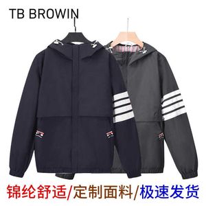 Herenjassen Browin TB nieuwe jas met vier bar (Koreaanse versie) vrijetijdsjas met capuchon