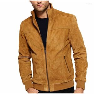 Vestes pour hommes Veste en cuir suédé marron True Soft Motorcycle