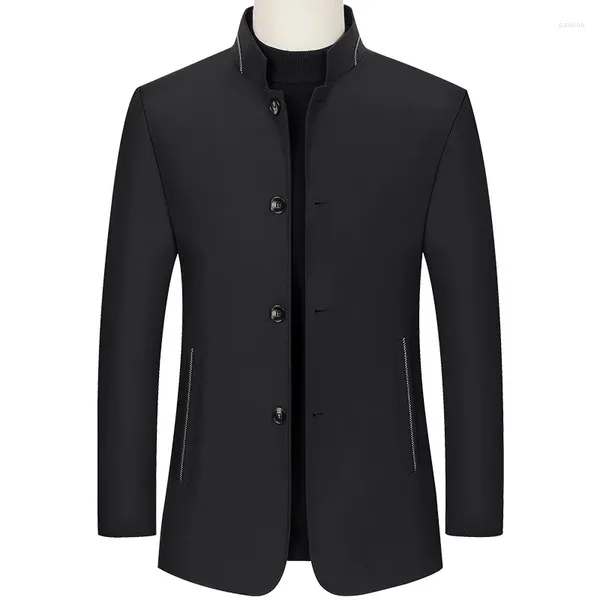 Vestes pour hommes Browon Brand Business Casual Hommes Veste 2023 Printemps et automne Couleur unie Col montant pour vêtements d'extérieur Manteau de travail