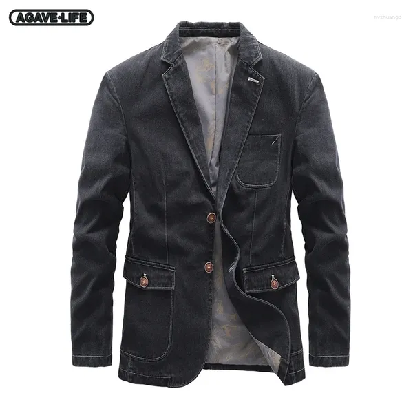 Jackets para hombres Men de negocios Alta calidad Classic Outdoor Jean Coat Vintage Denim Chaqueta casual Blazers