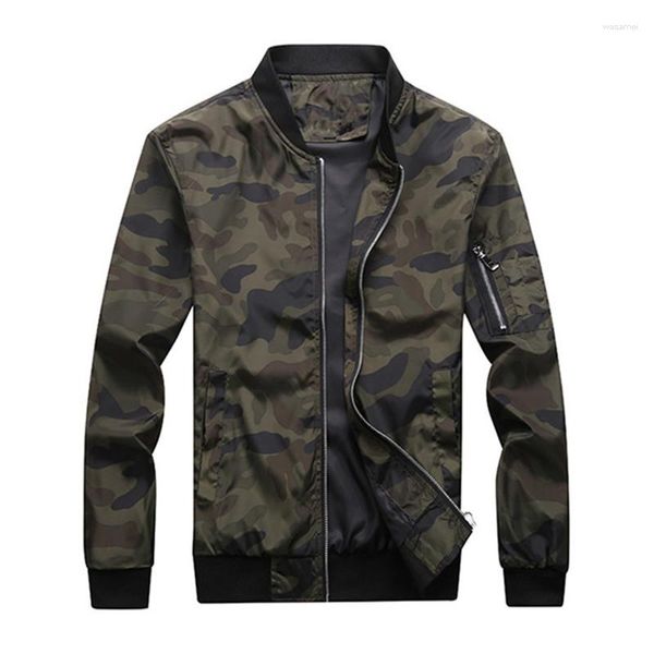 Chaquetas de camuflaje para hombre, cuello alto, para exteriores, informal, para hombre, estilo bombardero militar, moda de otoño, abrigos tácticos impermeables para hombre