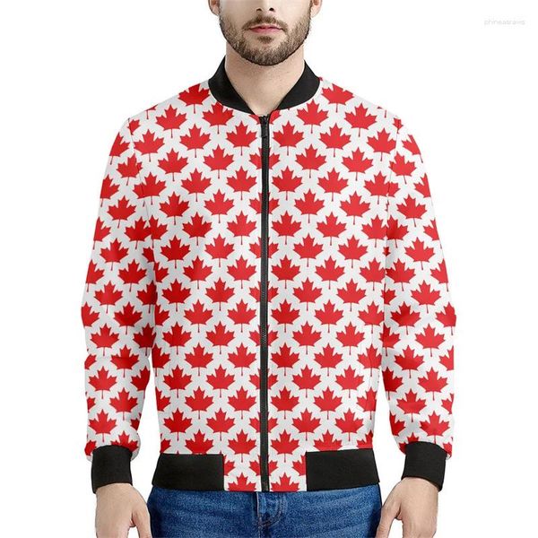 Jackets para hombres Canadá Patrón impreso Chaqueta de bombarde