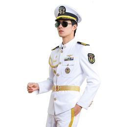 Chaquetas para hombre Capitán marinero agua teléfono uniforme largo crucero blanco primavera y otoño abrigo rendimiento 230223