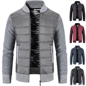 Vestes pour hommes Cardigan Pull Hommes Printemps et Automne Lâche Porter Hiver Épaississement Épissage Manteau