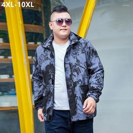 Herenjacks lading mannen kleding oversized 10xl 9xl losse jas hoodies winddicht herfst mode patroon afdrukkaart 8xl 7xl hoed Romoved