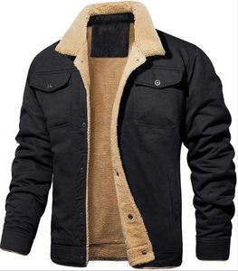 Vestes pour hommes décontracté Denim coton veste hommes automne hiver lâche col montant Zipperr bouton polaire manteaux vêtements d'extérieur