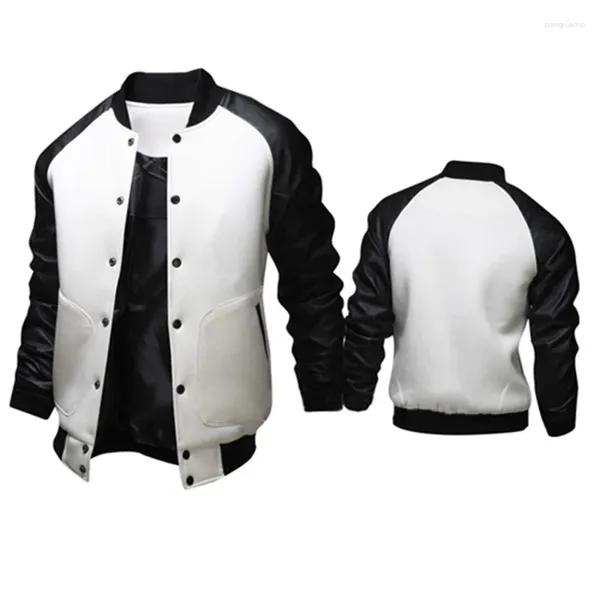 Chaquetas para hombres Casual Hip Hop Chaqueta de béisbol Hombres Moda Streetwear Patchwork Chaqueta Hombre Anime