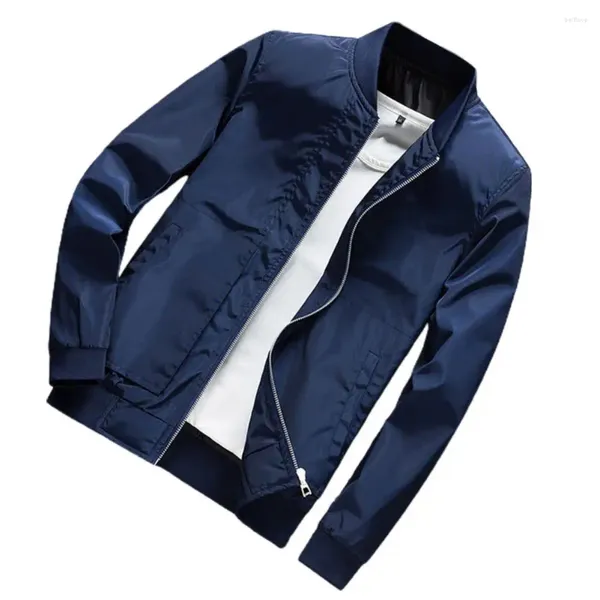 Vestes pour hommes Casual Hommes Manteau Mince Confortable Soft Zipper Design Bomber Jacket Easy Match