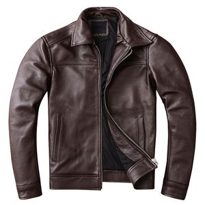 Vestes pour hommes Casual véritable peau de vache veste en cuir véritable hommes mince hommes vêtements printemps automne hommes en cuir de vache vêtements taille asiatique 6XL 230313