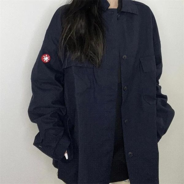 Chaquetas para hombres cavent c.e abrigo 24ss cintura de bolsillo grande suelto color japonés sólido chaqueta vintage de carga para hombres y mujeres solteros