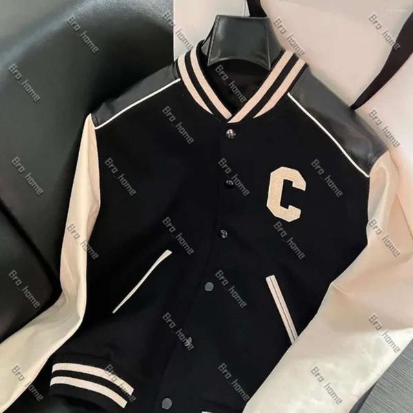 Vestes pour hommes CE Veste Homme Celinly Chemises pour homme Designer Teddy Cuir Couture C-mot Laine Baseball Uniforme Lettres à la maison et Veste de mode haut de gamme pour femmes 448