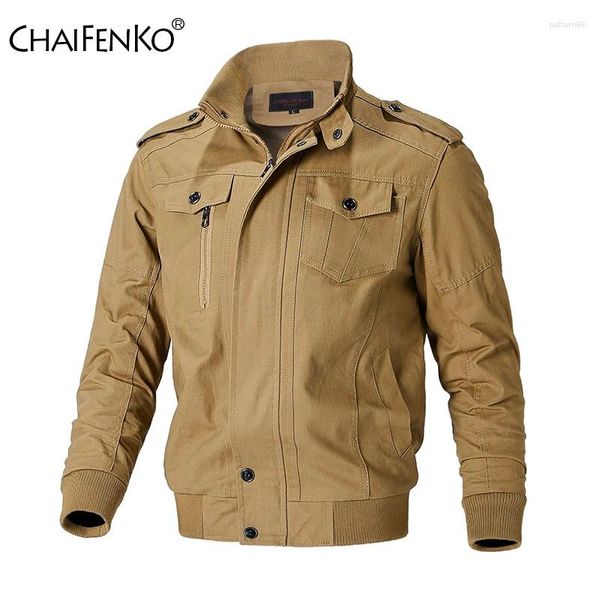 Chaquetas para hombres CHAIFENKO Chaqueta militar Hombres Invierno Algodón Cortavientos Piloto Abrigo Ejército Bomber Cargo Vuelo Ropa masculina