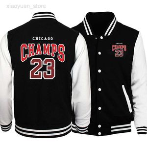 Mannen Jassen Champs 23 Basketbal Team Amerikaanse Retro Brief Heren Kleding Losse Mode Honkbal Uniform Casual Nieuwe Tops Comics Mannelijke Jassen HKD230710