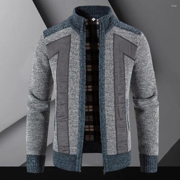 Chaquetas para hombre Chic Thermal Stretchy Abrigo de otoño Mangas largas Invierno Tallas grandes Cuello alto Felpa Cálido para uso diario