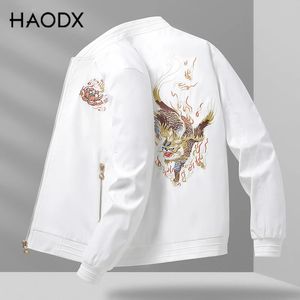 Vestes pour hommes Chine Chic broderie manteau hommes printemps automne 2023 pilote brodé baseball décontracté veste à glissière 231207